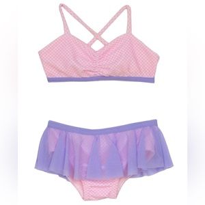 EUC size 6 Frou Frou & Co Emma Pink Gingham Bikini!